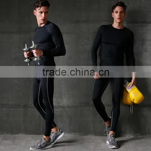 (OEM ODM FACTORY) Mens Gym Clothing Bodybuilding Fitness Wear Compression Wear /rush Guard thumbnail-2