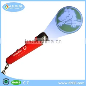 Battery Aluminum Led Projector Customed Keychain Lamp Torch Keychain With Carabiner thumbnail-1