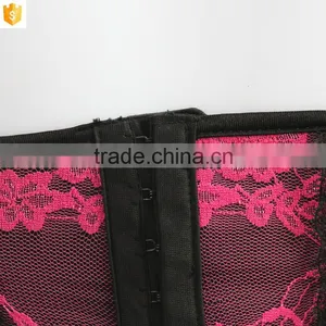 2016 Fashion Woman Corset,pink Sexy Lace Satin Corset Shaper thumbnail-5