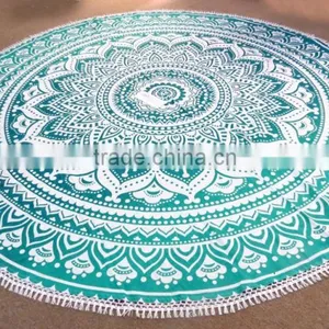 High Quality Mandala Round Beach Towel With Tassel thumbnail-5