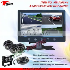 RV-7002V-4 Car Rearview Camera System With 4-split Screen Monitor for Heavy Duty Vechicles thumbnail-1