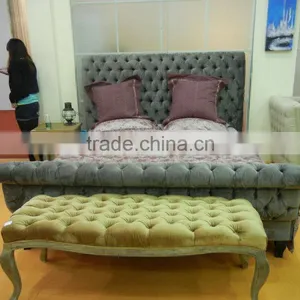 Luxury Velvet Fabric Bedroom Set Lasted Bed Design thumbnail-1