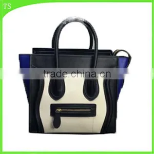 Women Lady Fashion Smile Face pu Leather Handbag Dropshipping Yiwu Patchwork Handbag thumbnail-1