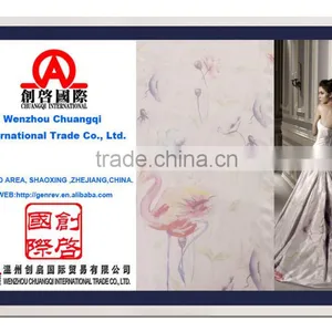 Fashion Design Fabric Printed by Woven Poplin Cotton Fabric for Wedding Dress thumbnail-1