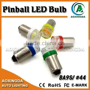 6.3 Volt BA9S #44 #47 Yellow Pinball LED With Lens thumbnail-1