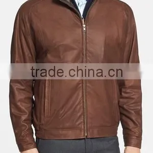 Awsome Matching Collar Style Custom Pockets Man Fashion Leather Jacket thumbnail-1
