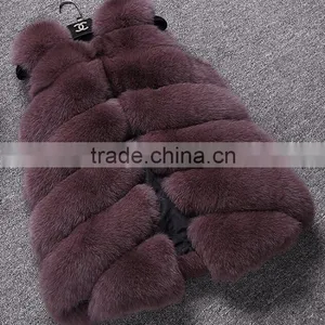 Unique Design Fashion Knitted Short Fox Fur Vest With Price thumbnail-5