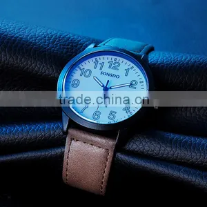 China Supplier Quartz Brown Leather Strap Sports Mens Watches thumbnail-1