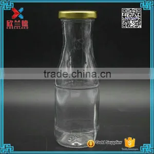 Glass Drinking Bottle for Milk With Screw Metal Lid 200ml thumbnail-2