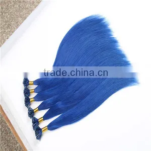 Blue Color u Tip Keratin Pre Bonded Human Hair Extension thumbnail-5