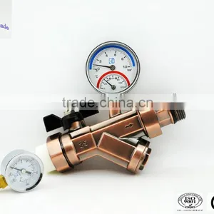Brass Manifold With Digital Gauge and Ball Valve for Underfloor Heating System thumbnail-2