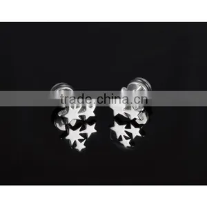 316L Jewellery for Men Factory Price Triple Star Earring thumbnail-3