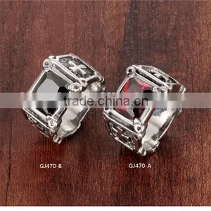 Zircon Jewelry for Men Popular 2016 Stainless Steel Middle Finger Ring thumbnail-2
