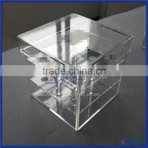 2016 Luxury Rose Box Square Acrylic Flower Display Case Perspex Desktop Gifts Display Box Wholesale thumbnail-1