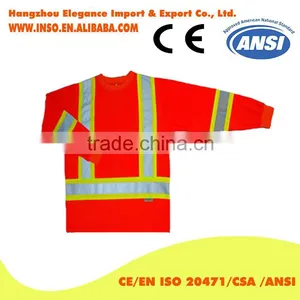 Wholesale Safety Work Shirts Reflective Tape/safety t Shirts Class 2 High Quality High Visibility thumbnail-1