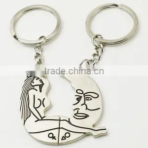 Fashion Moon and Woman Lovers Key Ring With Logo thumbnail-1