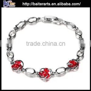 Multi Colors Alloy Copper Women's Round Stone Gold Plated Imitation Bangles thumbnail-5