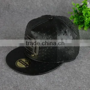 Black PU Leather Hat , Embroidery Designs Snapback , Customer Design Snapback thumbnail-1
