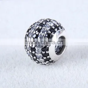 925 Sterling Silver European cz Micro Pave Beads thumbnail-1