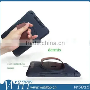 360 Rotating Heavy Duty Rugged Hybrid Armor Case for IPad Air Air 2, With Touch Screen, Leather Hand Strap thumbnail-4