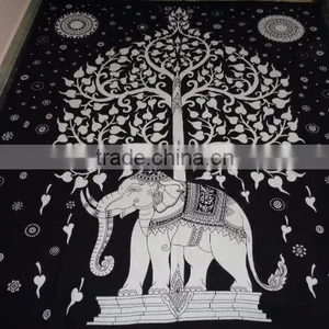 Elephant Tree of Life Bedsheets Tapestry New thumbnail-6