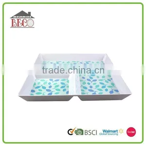 Affordable Blue Leaves Colored Plastic Dinnerware Sets thumbnail-2