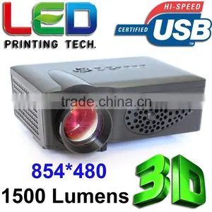 Mini Full HD 1080P Multimedia LED Projector 1500 Lumens Home Theater LCD Game Projector TV AV VGA SD USB HDMI Interface SD Card thumbnail-1
