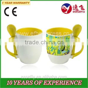 11oz Dual Color Inserted Spoon Cup, Sublimation Coffee Mug, Sublimation Milk Mug thumbnail-1