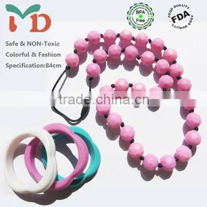 2014 Custom Silicone Teething Necklace/Food Grade /BPA Free Silicone Teething Necklace for Babies thumbnail-1