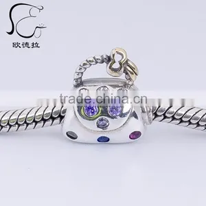 Silver Gemstone Pave Diamond Handmade Bead Finding thumbnail-5