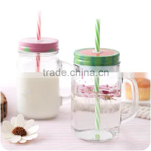 Square Juice Drinking Glass Mason Jar Wholesale With Lids and Straws thumbnail-4