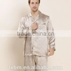 2016 Luxury Soft Natural 100% Silk Men Pajama Sleepwear Suit thumbnail-5