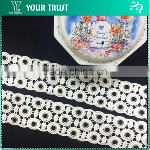 Silver Or Gold 10MM White Polyester Lace Metal Grommet Eyelet Trimming thumbnail-6