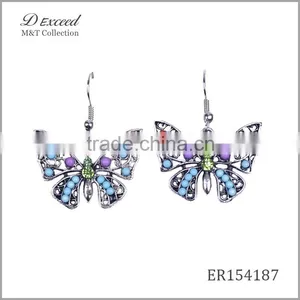 Wholesale Jewelry New Designs Ladies/Womens Ethnic Resin Beaded Earrings Butterfly Gold/Silver Plating Drop Earrings thumbnail-1