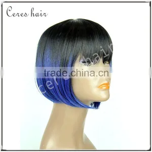 1B/Blue Mixed Ombre Color 100% Futura Wig Short Bob Hairstyle Wig at Cheap Price thumbnail-2