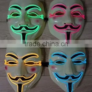 EL Wire V For Vendetta Mask / V for Vendetta el Wire Mask / Vendetta el Wire Mask thumbnail-2
