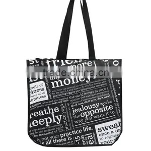 King Size Black Lululemon Reusable Tote Bag thumbnail-2