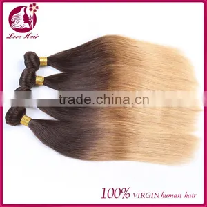 2016 Hot Selling !Two Tone Thick Bottom Factory Whoesale Wet And Wavy Ombre Colored Indian Human Hair Weave thumbnail-2