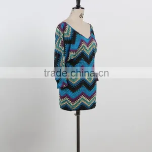 NEW ARRIVAL Stripe Dress v Neck Batwing Sleeve for Fat Ladies OEM&ODM Supply thumbnail-2