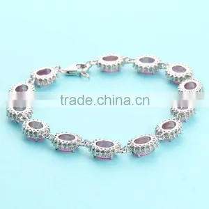 925 Sterling Silver Pink Opal Bracelet Manufacturer SBI184W-A thumbnail-5