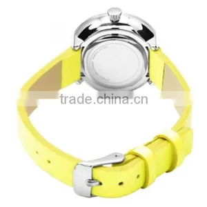 New Fashion Design Stainless Steel Case Real Leather Strap Wristwatch for Women thumbnail-3