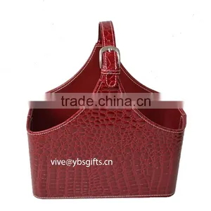 Crocodile Faux Leather Storage Basket thumbnail-1