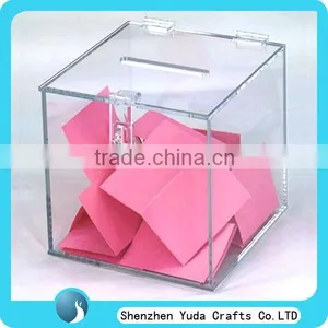 High Clear Plexiglass Donation Box Crystal Like Acrylic Charity Box Durable Cheap thumbnail-1