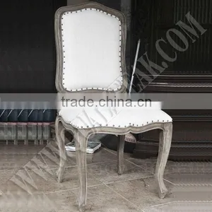 Antique French Country Distress Curved Back Dining Chair thumbnail-1