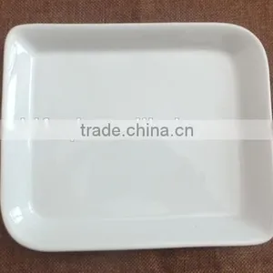 Cheap Bulk White Rectangle Porcelain Dessert Plate for Hotel Restaurant Used 9''ceramic Dinner Plate & Dish Stock thumbnail-1