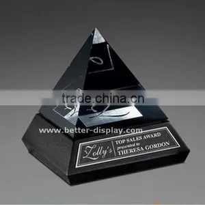 Custom Clear Acrylic Organic Glass Pyramid Paperweight thumbnail-1