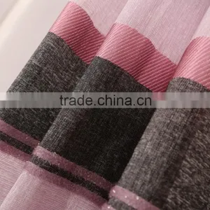 Elegant Strip New Design Sheer Curtain Panel Woven With Silver Metallic Yarn thumbnail-2