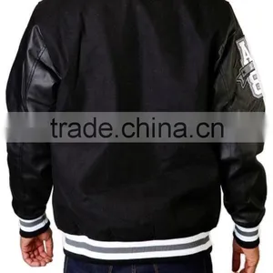 Custom Wool Varsity Jacket With Leather Sleeves, High Quality Sublimation Varsity Jacket thumbnail-2