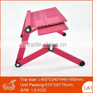 Folding Metal Laptop Table in Bed, Portable Aluminum Laptop Stand Computer Desk thumbnail-1