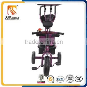 Old Style 3 Wheel Baby Tricycle With Roof and Push Bar Made in China on Sale thumbnail-4